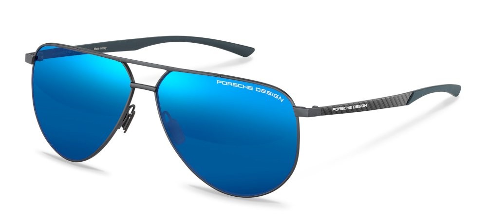 Sunglasses Porsche Design P8962 (C) color dark grey - blue lenses blue - mirror blue