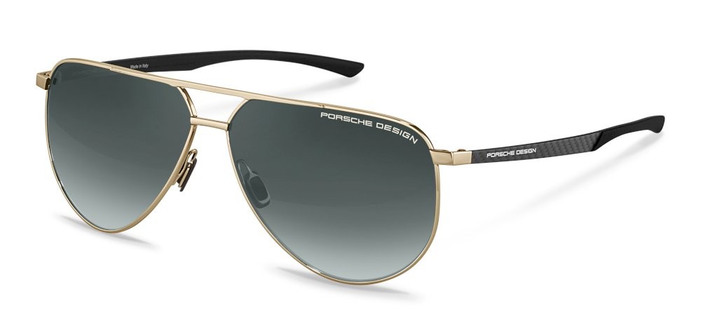 Sunglasses Porsche Design P8962 (D) color gold - black lenses antiriflesso - smoke gradient