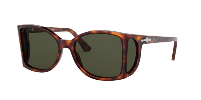 Occhiali da sole Persol PO 0005 (24/31) colore havana forma quadrato lenti green