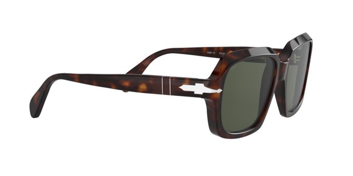 Occhiali da sole Persol PO 0581S (24/31) colore havana forma quadrato lenti green