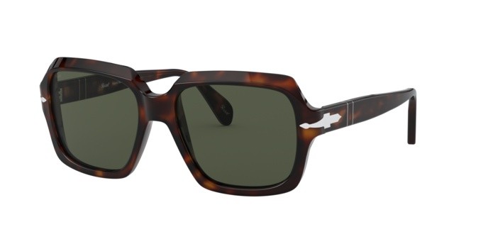 Occhiali da sole Persol PO 0581S (24/31) colore havana forma quadrato lenti green
