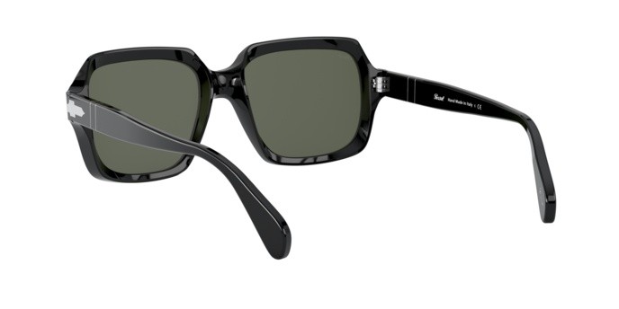 Occhiali da sole Persol PO 0581S (95/31) colore black forma quadrato lenti green