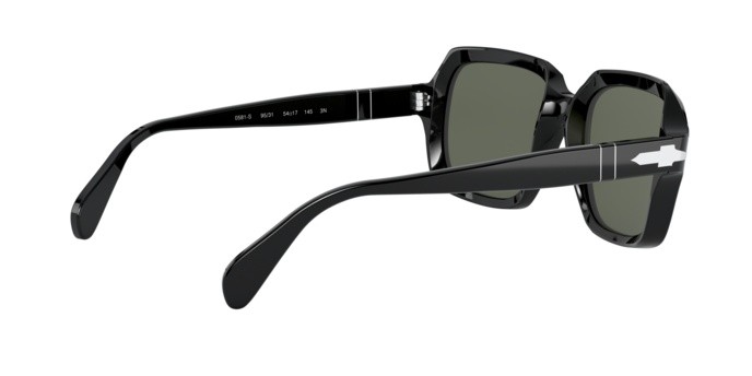 Occhiali da sole Persol PO 0581S (95/31) colore black forma quadrato lenti green