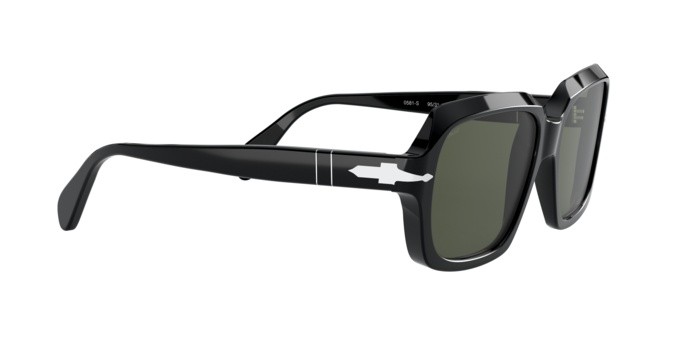 Occhiali da sole Persol PO 0581S (95/31) colore black forma quadrato lenti green