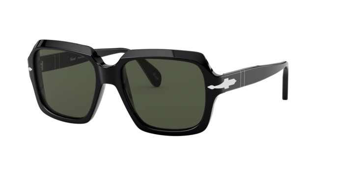 Occhiali da sole Persol PO 0581S (95/31) colore black forma quadrato lenti green