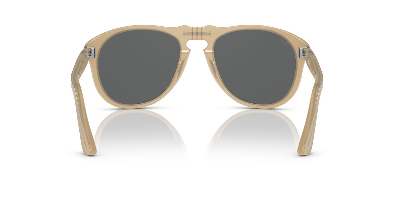 Occhiali da sole Persol PO 0649 (1169B1) colore beige opalino forma aviator lenti grigio scuro
