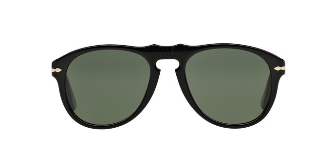 Occhiali da sole Persol PO 0649 (95/31) colore black forma aviator lenti crystal green