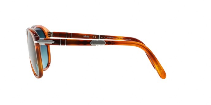 Sonnenbrillen Persol Steve McQueen PO 0714SM (96/S3) farbe havana chiaro form aviator gläser polar blu sfumate