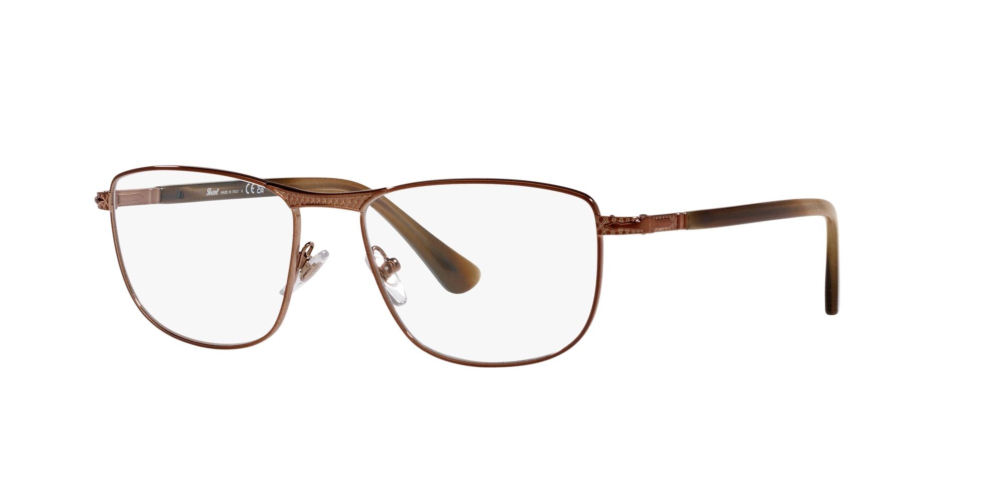 Eyeglasses Persol PO 1001V (1124) color marrone lucido shape square lenses lente demo