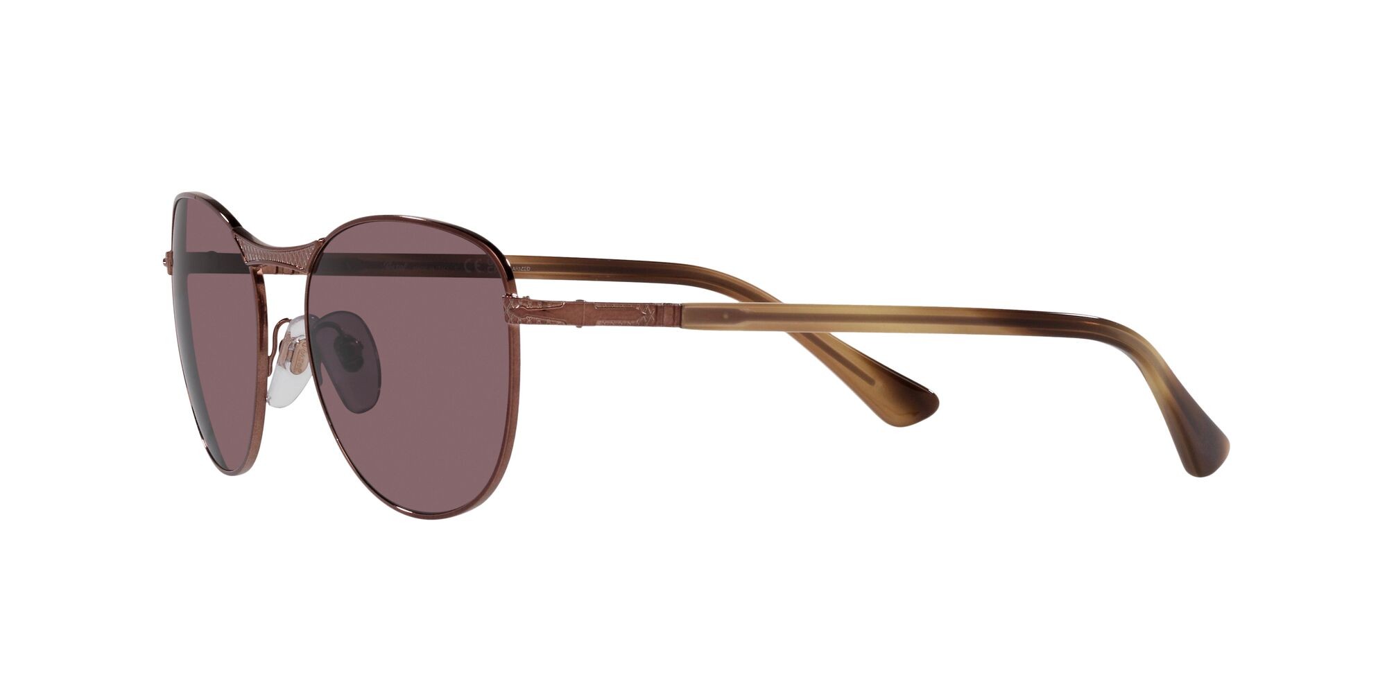 Occhiali da sole Persol PO 1002S (1124AF) colore marrone lucido forma pantos lenti polarizzata violetto scuro