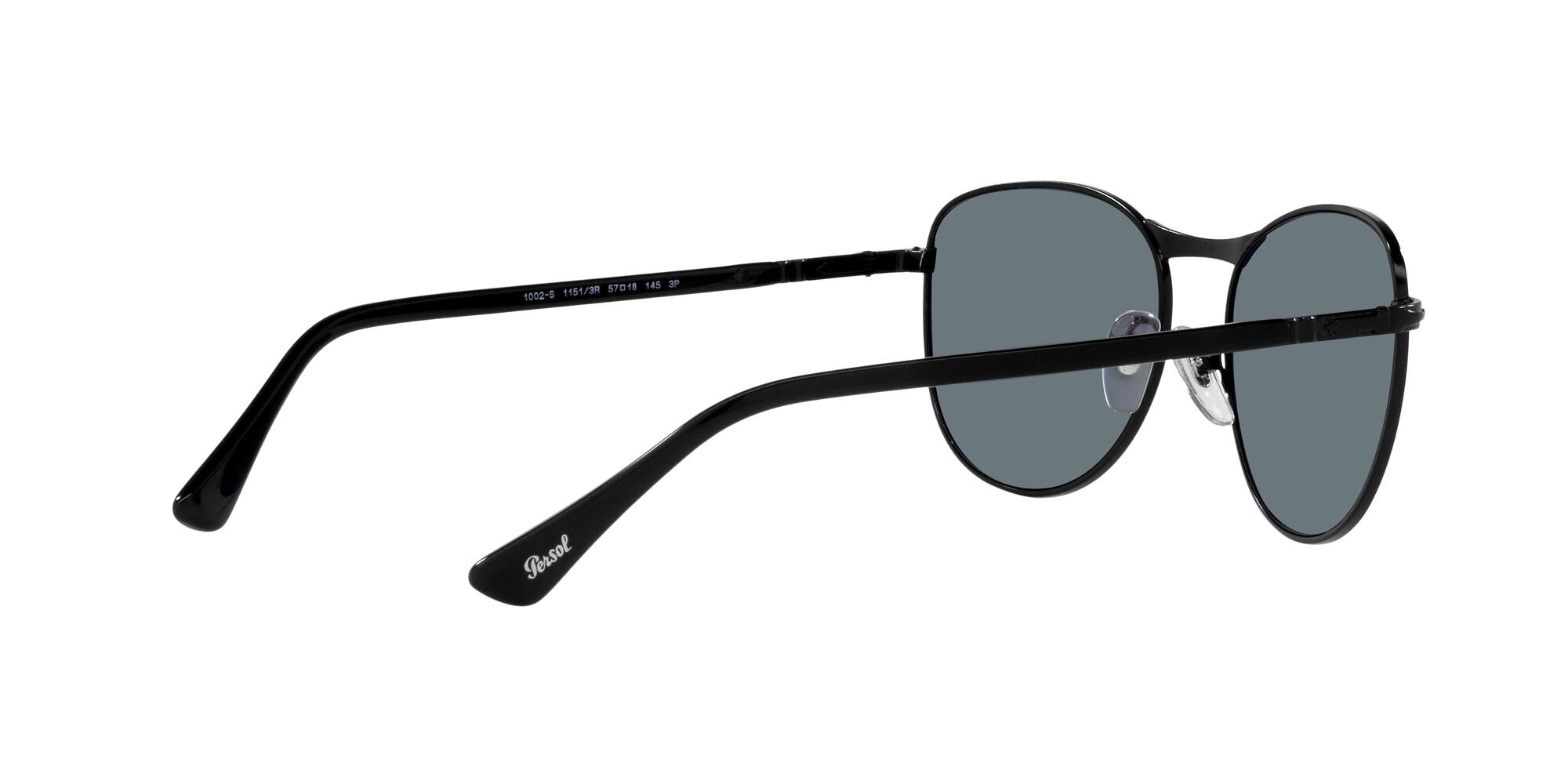 Sonnenbrillen Persol PO 1002S (11513R) farbe nero semi-lucido form pantos gläser polarizzata blu scuro