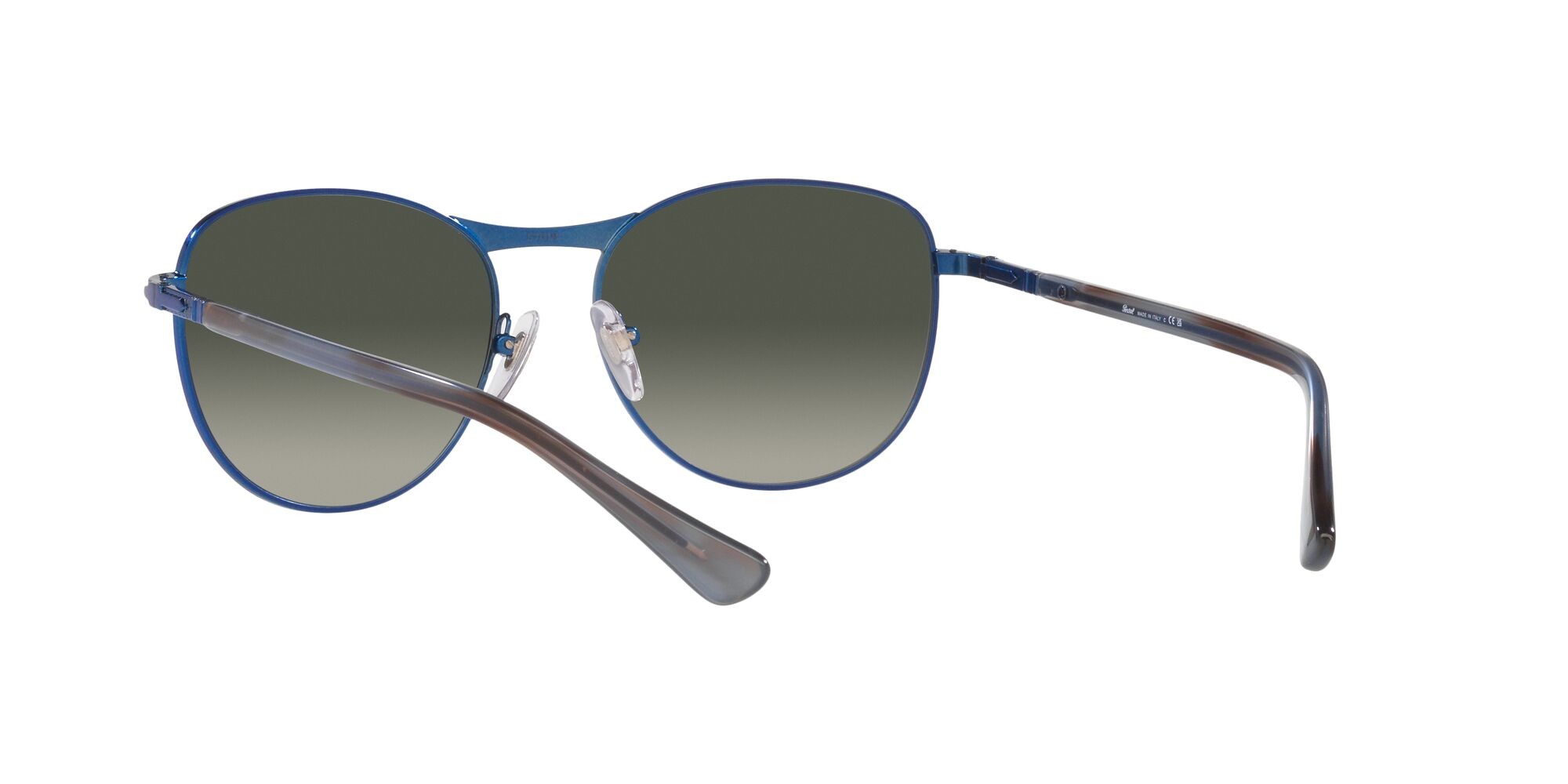 Occhiali da sole Persol PO 1002S (115271) colore blu forma pantos lenti sfumato grigio