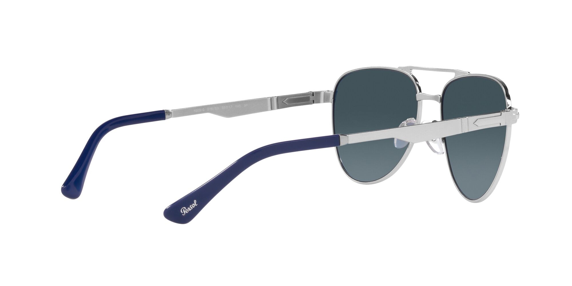 Sonnenbrillen Persol PO 1003S (518/S3) farbe argento form pantos gläser blue polarized