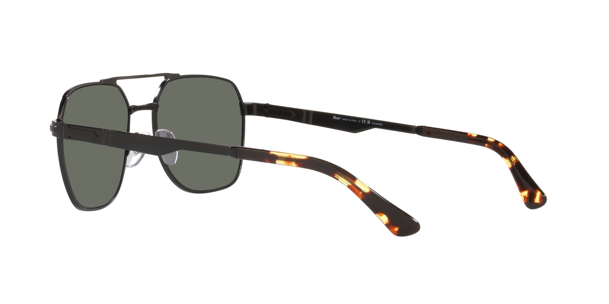Occhiali da sole Persol PO 1004S (115158) colore nero semi-lucido forma quadrato lenti polarized verde