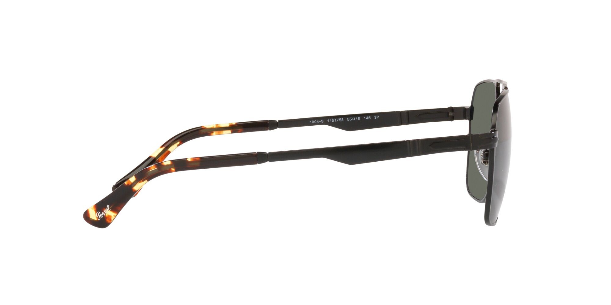 Occhiali da sole Persol PO 1004S (115158) colore nero semi-lucido forma quadrato lenti polarized verde