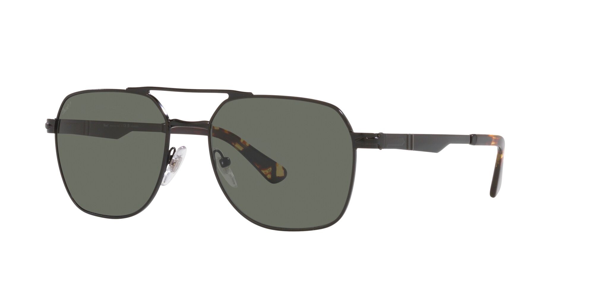 Occhiali da sole Persol PO 1004S (115158) colore nero semi-lucido forma quadrato lenti polarized verde