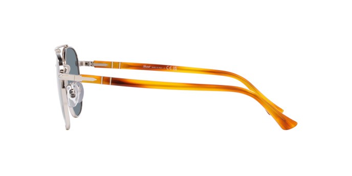 Occhiali da sole Persol PO 1006S (518/56) colore argento forma quadrato lenti azzurro