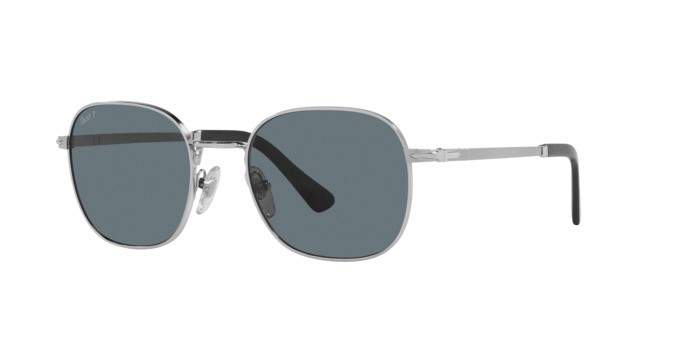 Sunglasses Persol PO 1009S (518/3R) color argento shape square lenses polarizzata blu scuro