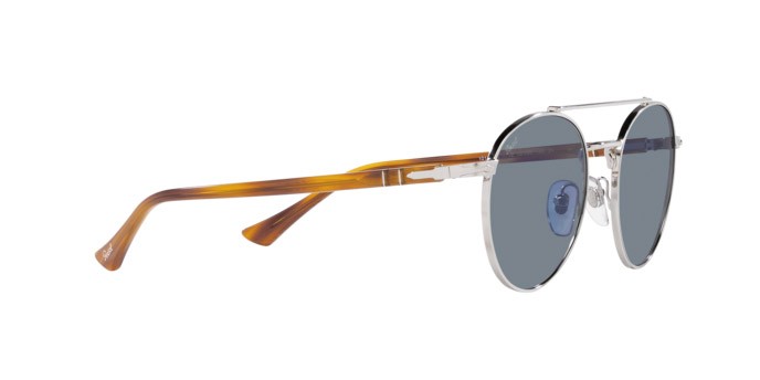 Sonnenbrillen Persol PO 1011S (518/56) farbe argento form quadratisch gläser azzurro