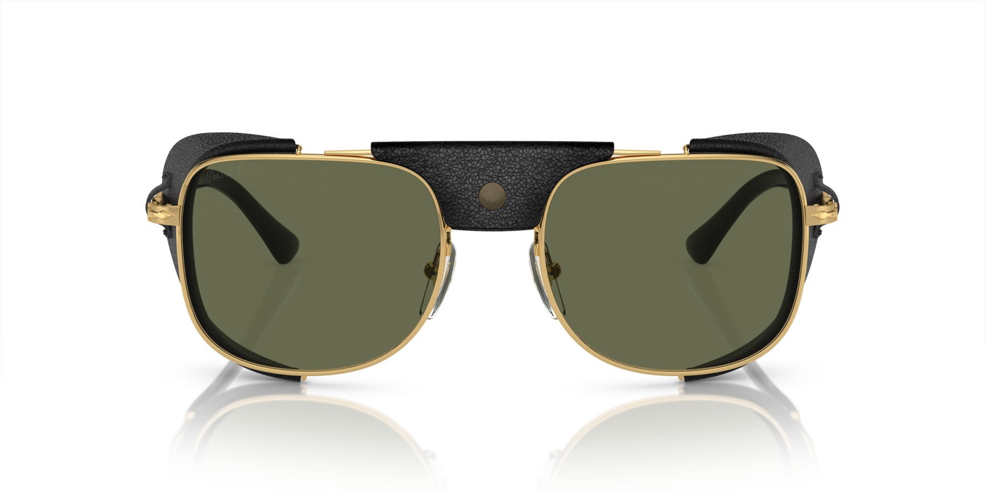 Occhiali da sole Persol PO 1013SZ (114958) colore oro forma rettangolare lenti polarized verde