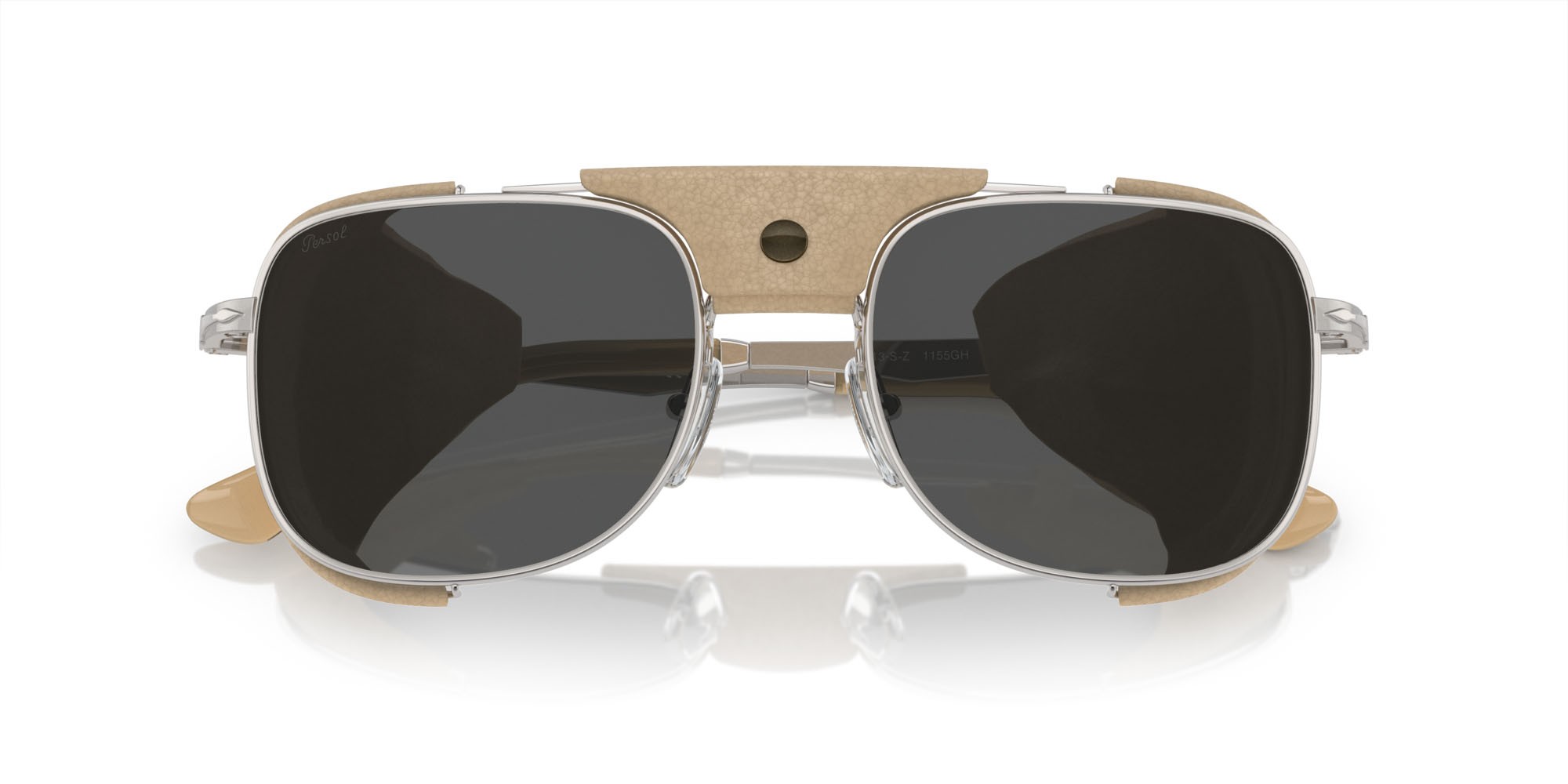 Occhiali da sole Persol PO 1013SZ (1155GH) colore argento forma rettangolare lenti transitions 8 grigio