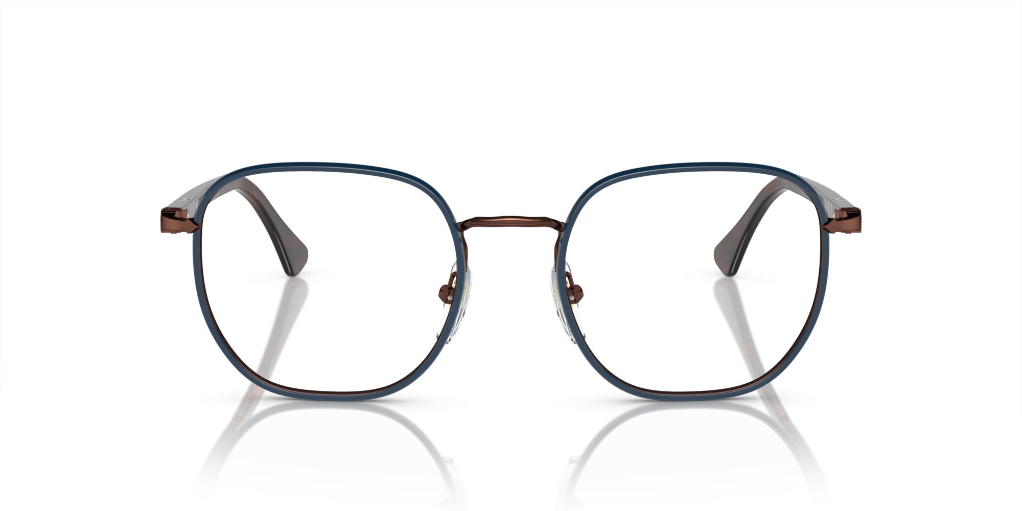 Brillen Persol PO 1014VJ (1127) farbe marrone/blu form rund gläser trasparente