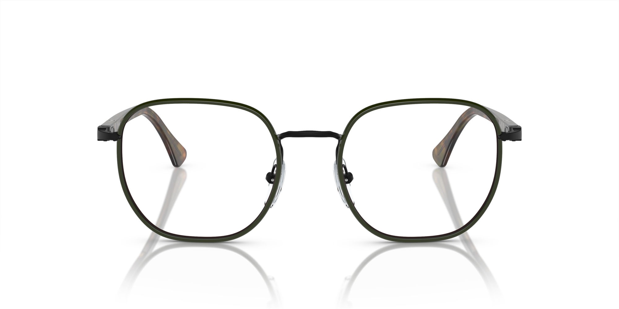 Brillen Persol PO 1014VJ (1128) farbe nero/verde form rund gläser trasparente