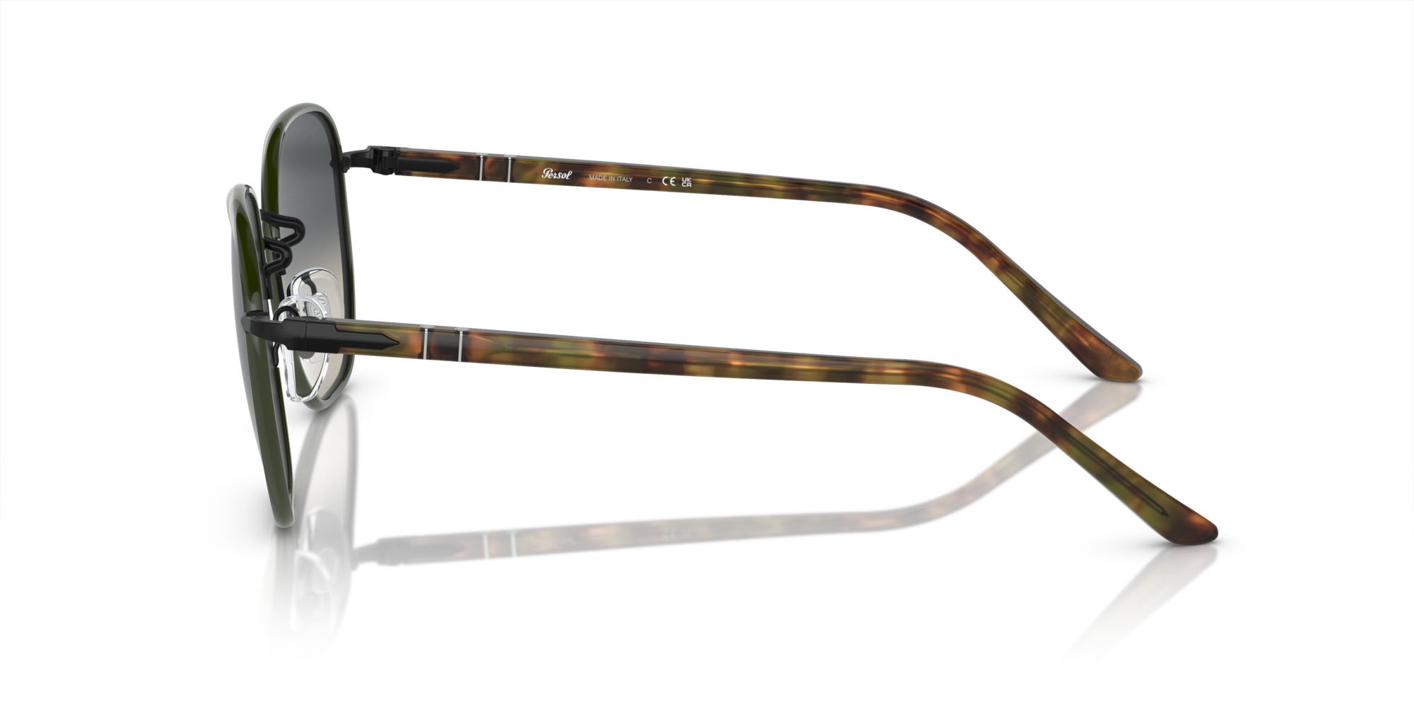 Sonnenbrillen Persol PO 1015SJ (112871) farbe nero/verde form unregelmäßig gläser grigio sfumato