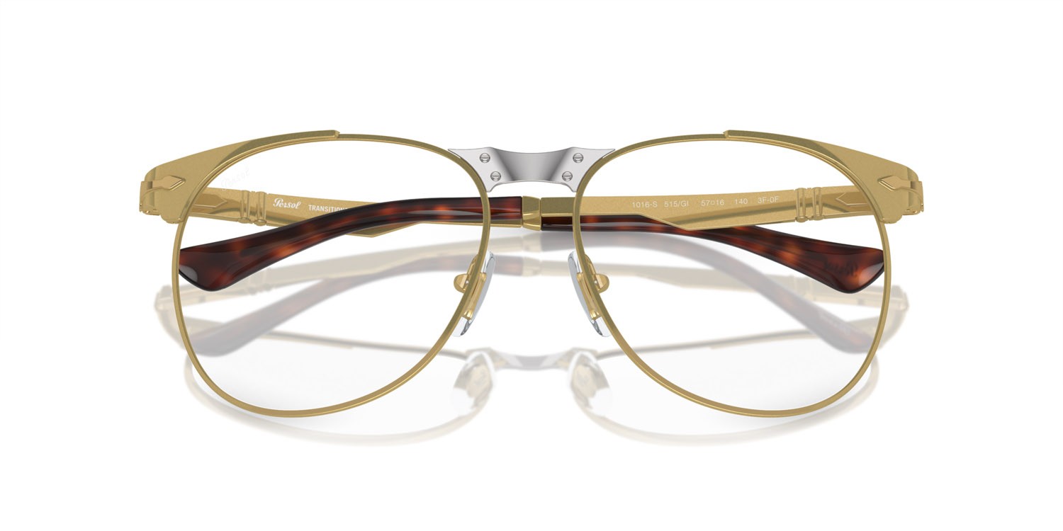Sonnenbrillen Persol PO 1016S (515/GI) farbe oro form aviator gläser transitions clear to brown