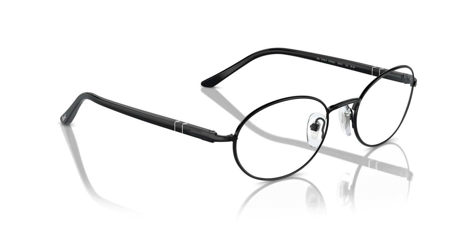 Occhiali da sole Persol Ida PO 1018S (1078GJ) colore nero forma ovale lenti transitions clear to green
