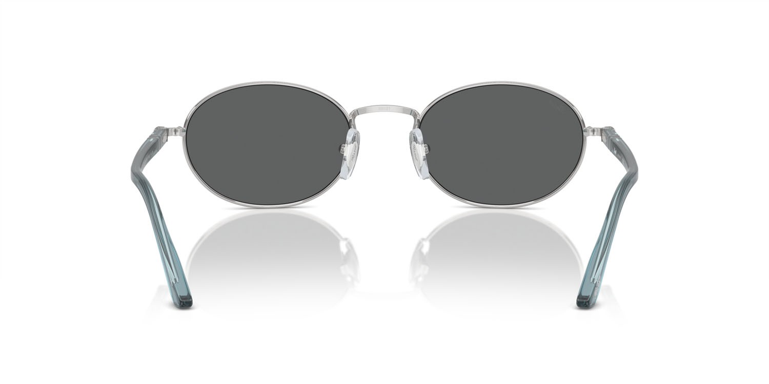Occhiali da sole Persol Ida PO 1018S (518/B1) colore argento forma ovale lenti grigio scuro