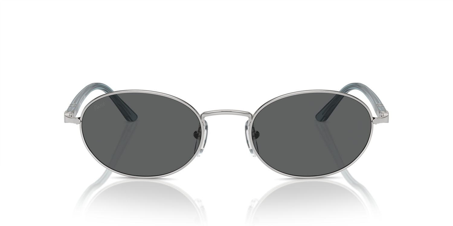 Occhiali da sole Persol Ida PO 1018S (518/B1) colore argento forma ovale lenti grigio scuro
