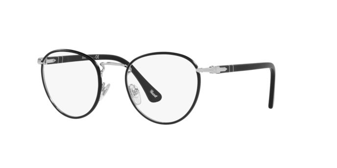 Eyeglasses Persol PO 2410VJ (1119) color argento nero op shape pantos lenses demo lens