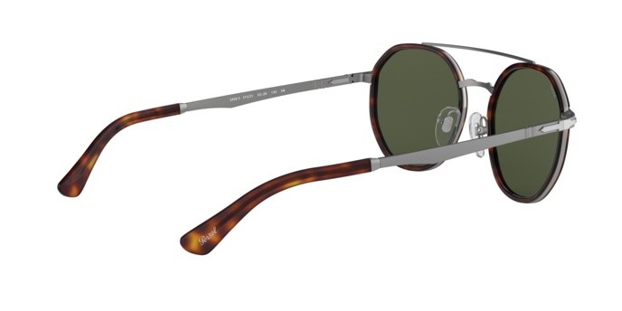 Occhiali da sole Persol PO 2456S (513/31) colore gunmetal forma pantos lenti green