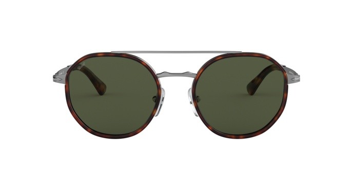 Occhiali da sole Persol PO 2456S (513/31) colore gunmetal forma pantos lenti green