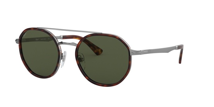 Occhiali da sole Persol PO 2456S (513/31) colore gunmetal forma pantos lenti green