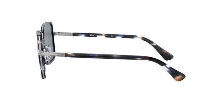 Sonnenbrillen Persol PO 2475S (109956) farbe gunmetal & blue grid form quadratisch gläser light blue