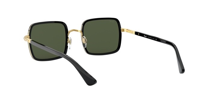Occhiali da sole Persol PO 2475S (515/31) colore gold & black forma quadrato lenti green
