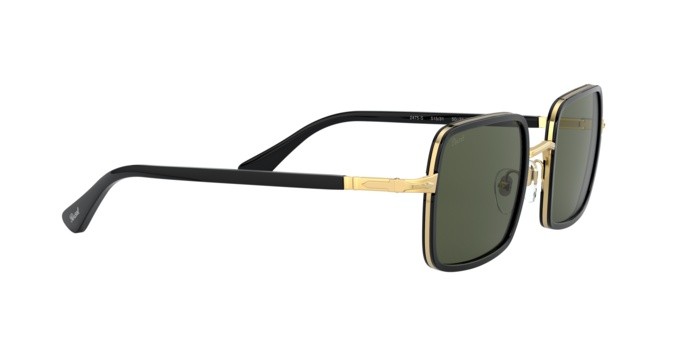 Occhiali da sole Persol PO 2475S (515/31) colore gold & black forma quadrato lenti green