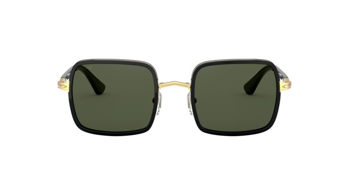 Occhiali da sole Persol PO 2475S (515/31) colore gold & black forma quadrato lenti green