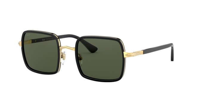 Occhiali da sole Persol PO 2475S (515/31) colore gold & black forma quadrato lenti green