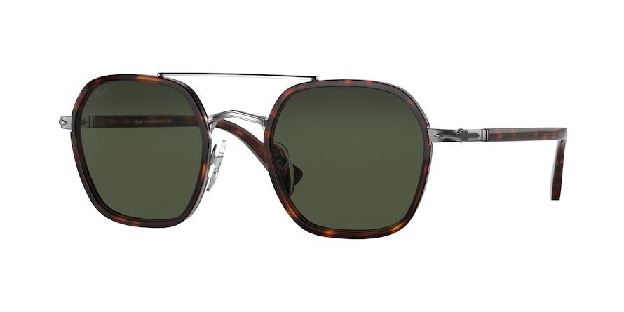 Occhiali da sole Persol PO 2480S (513/31) colore havana forma irregolare lenti green