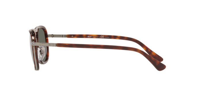 Sunglasses Persol PO 2484S (114458) color gunmetal-havana shape square lenses green polar
