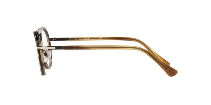 Brillen Persol PO 2485V (1146) farbe blackstriped brown/grey form pantos gläser demo lens