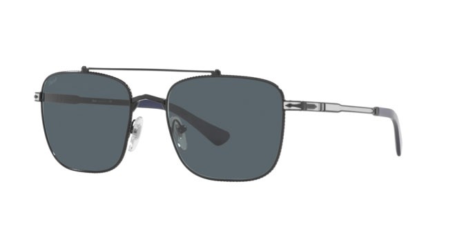 Sonnenbrillen Persol PO 2487S (1111R5) farbe black/silver form quadratisch gläser blue