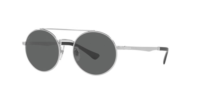 Sonnenbrillen Persol PO 2496S (518/B1) farbe silver form rund gläser dark grey