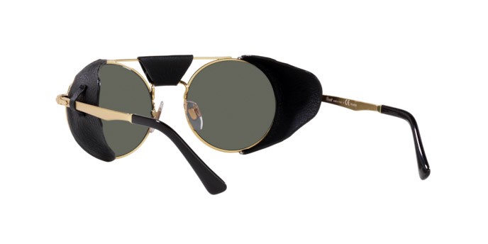 Sunglasses Persol PO 2496SZ (114958) color gold shape round lenses green polar
