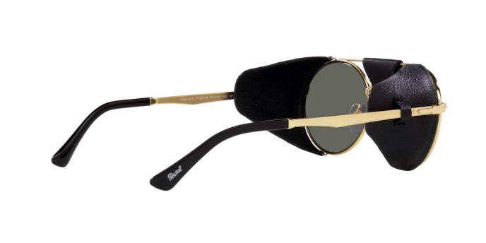 Sunglasses Persol PO 2496SZ (114958) color gold shape round lenses green polar