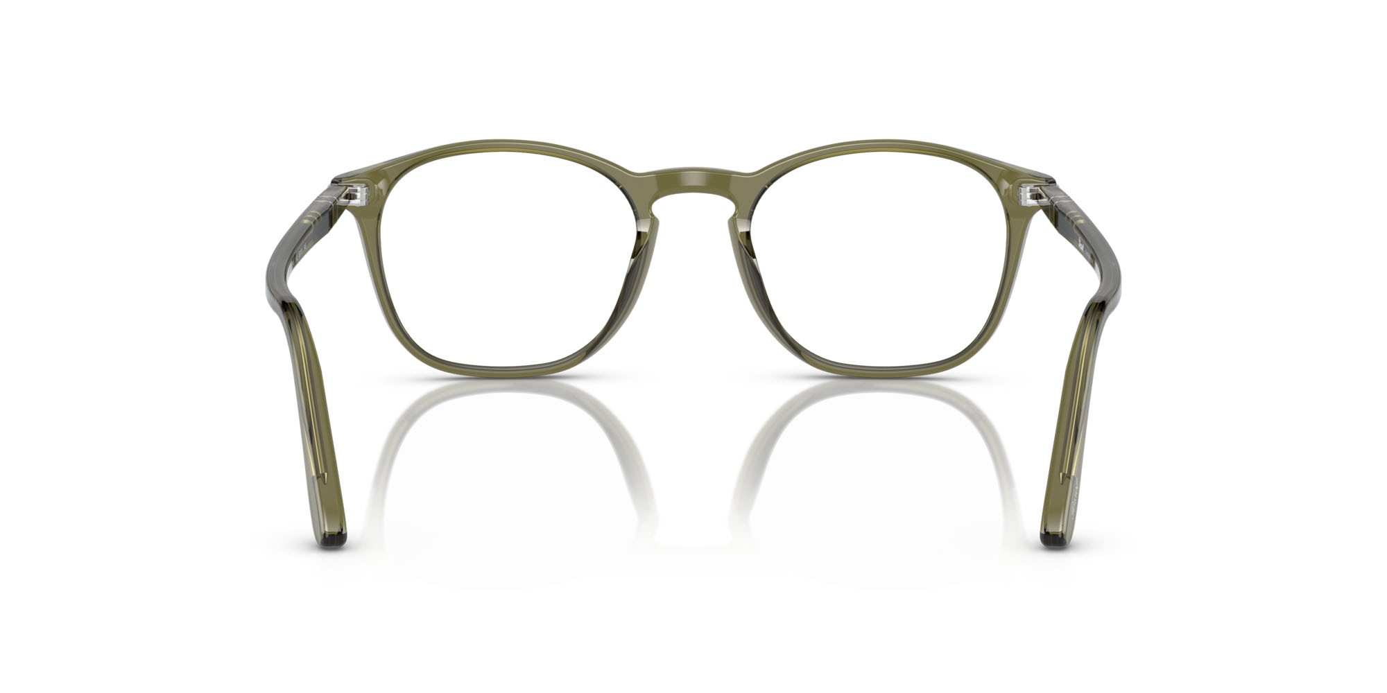 Eyeglasses Persol PO 3007V (1142) color verde oliva trasparente shape square lenses trasparente