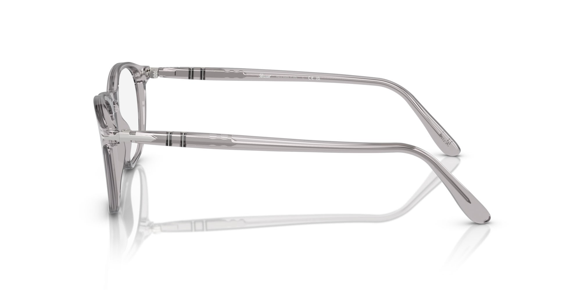 Eyeglasses Persol PO 3007V (309) color grigio trasparente shape square lenses trasparente